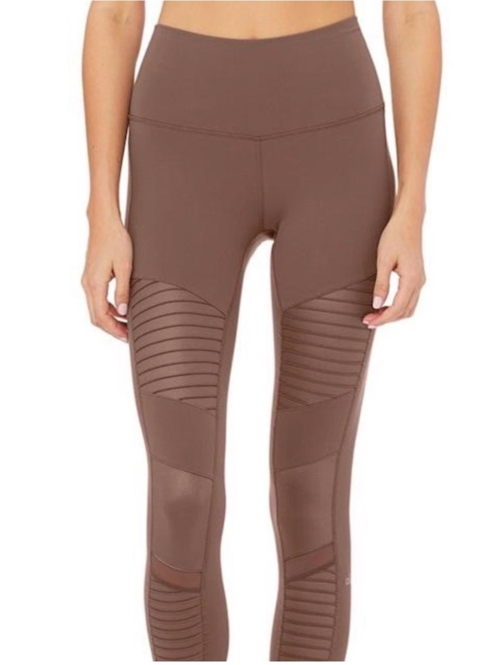 ALO Yoga Brown Moto-Panel Leggings